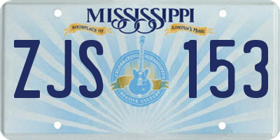 MS license plate ZJS153