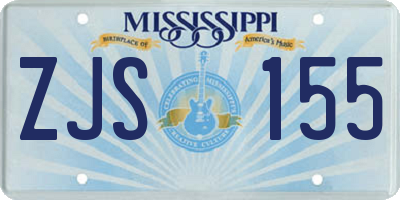 MS license plate ZJS155