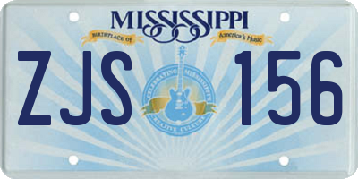 MS license plate ZJS156
