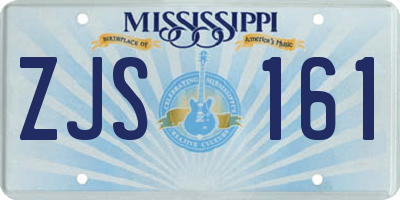 MS license plate ZJS161