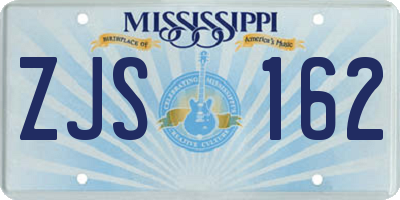 MS license plate ZJS162