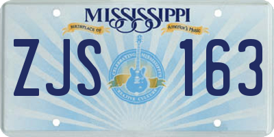 MS license plate ZJS163