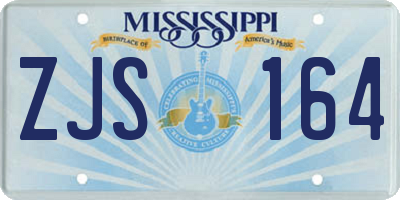 MS license plate ZJS164