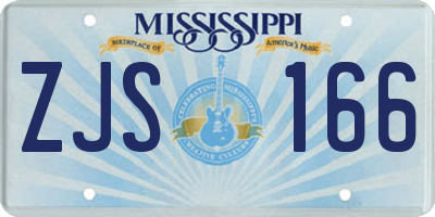 MS license plate ZJS166