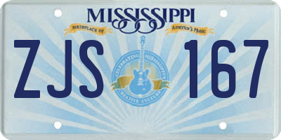 MS license plate ZJS167