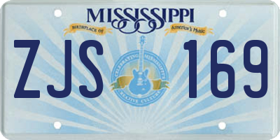 MS license plate ZJS169