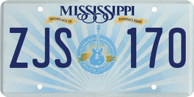 MS license plate ZJS170