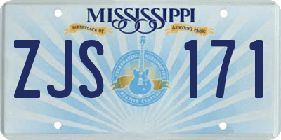MS license plate ZJS171