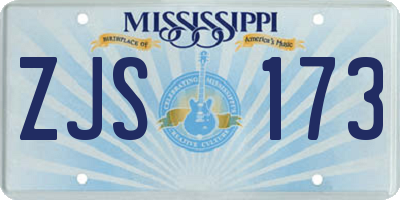 MS license plate ZJS173