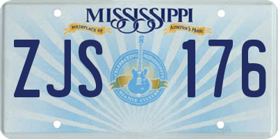 MS license plate ZJS176