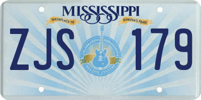 MS license plate ZJS179
