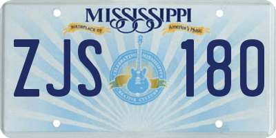 MS license plate ZJS180