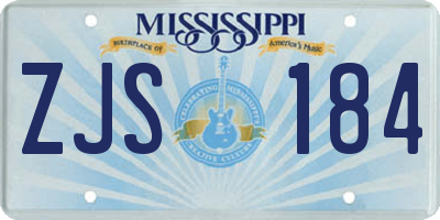 MS license plate ZJS184