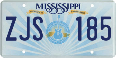 MS license plate ZJS185