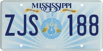 MS license plate ZJS188