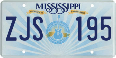 MS license plate ZJS195