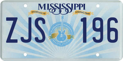 MS license plate ZJS196