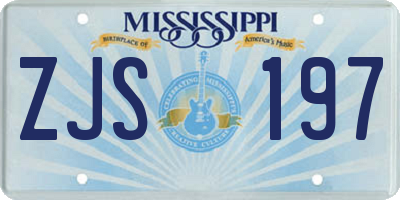 MS license plate ZJS197
