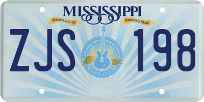 MS license plate ZJS198