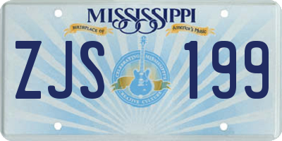 MS license plate ZJS199