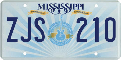MS license plate ZJS210