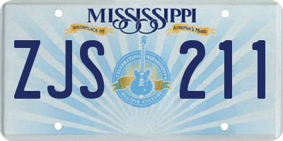 MS license plate ZJS211