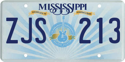 MS license plate ZJS213