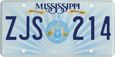 MS license plate ZJS214