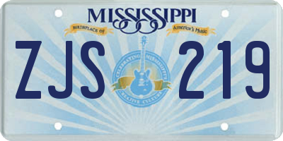 MS license plate ZJS219