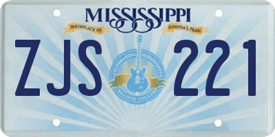 MS license plate ZJS221
