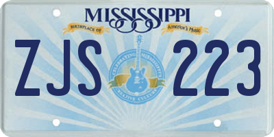MS license plate ZJS223