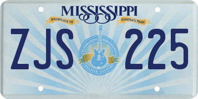 MS license plate ZJS225