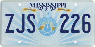 MS license plate ZJS226