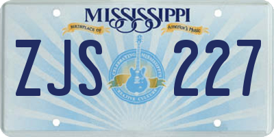 MS license plate ZJS227