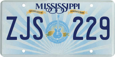 MS license plate ZJS229