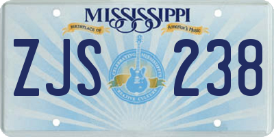 MS license plate ZJS238