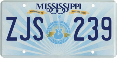MS license plate ZJS239