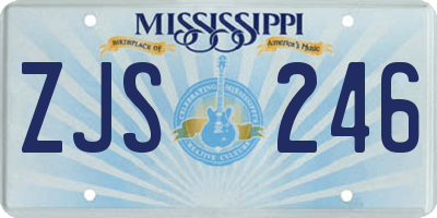 MS license plate ZJS246