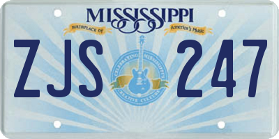 MS license plate ZJS247