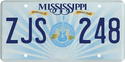 MS license plate ZJS248