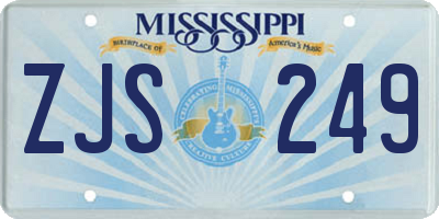 MS license plate ZJS249