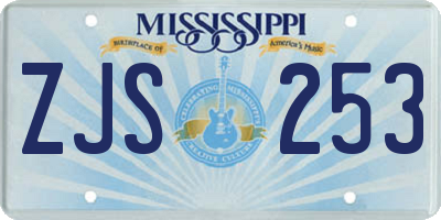 MS license plate ZJS253