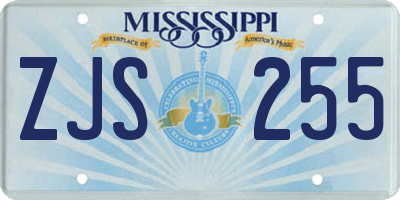 MS license plate ZJS255