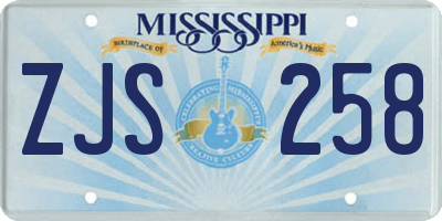 MS license plate ZJS258