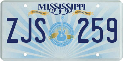 MS license plate ZJS259