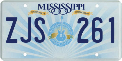 MS license plate ZJS261