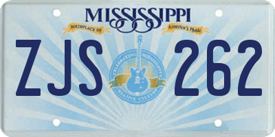 MS license plate ZJS262