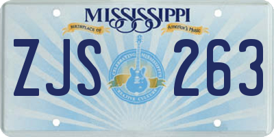 MS license plate ZJS263
