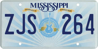 MS license plate ZJS264