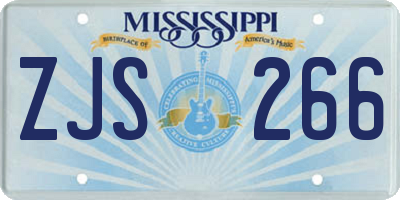 MS license plate ZJS266
